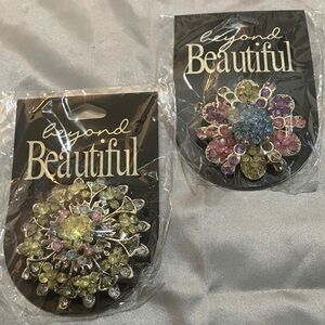 Multicolor Crystal Brooch Set
